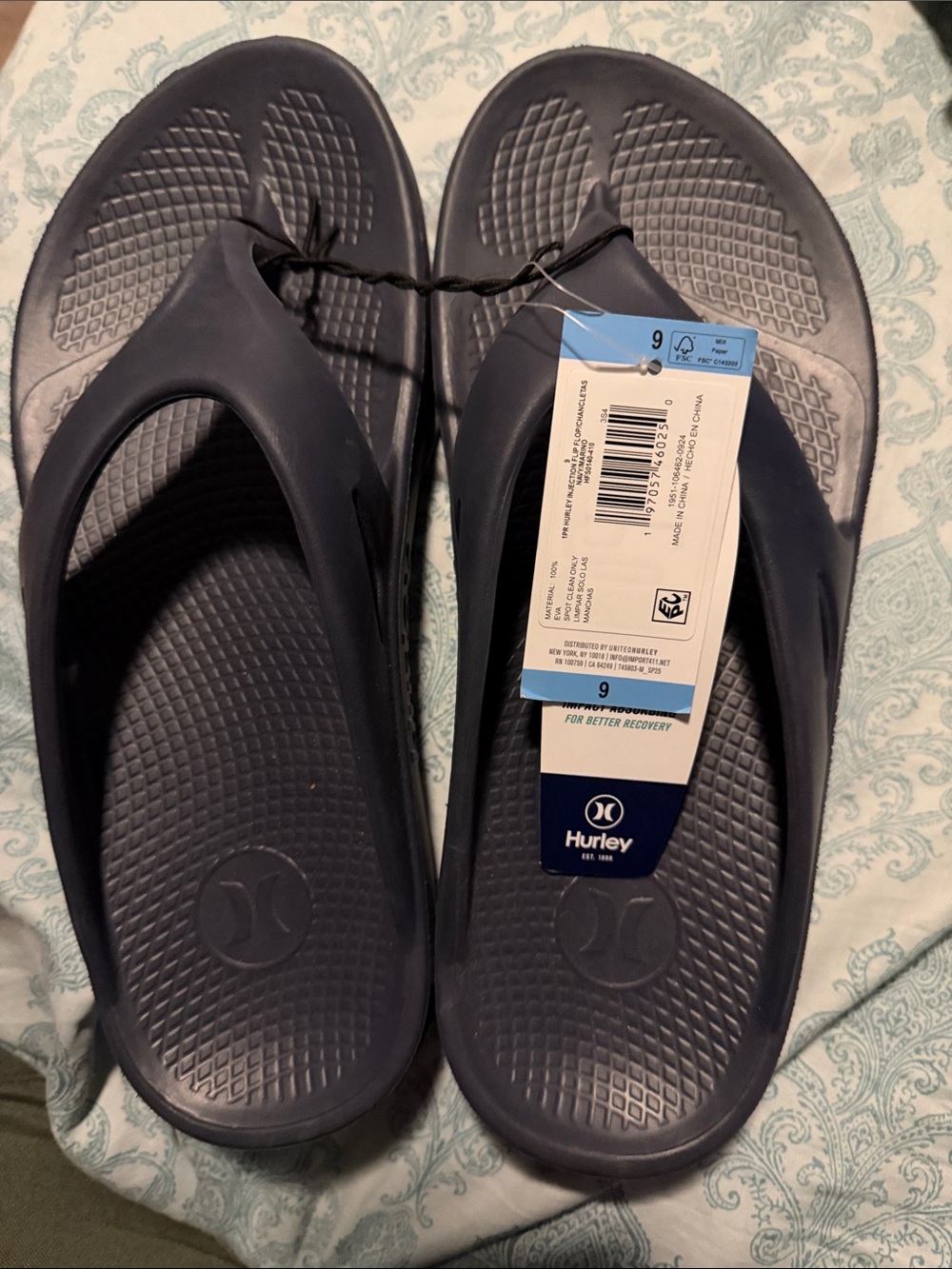 Hurley Navy Blue Men’s Comfort Flip Sandals